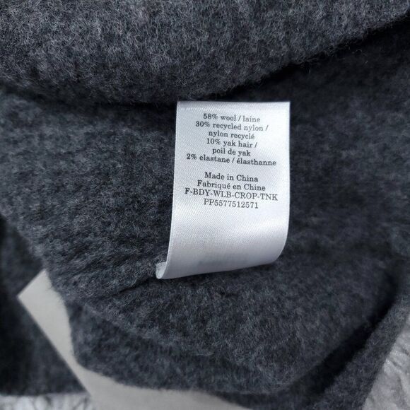 Everlane The Cozy Stretch Tank Crop Yak Wool Blend Large Heathered Charcoal Gray - Picture 6 of 8